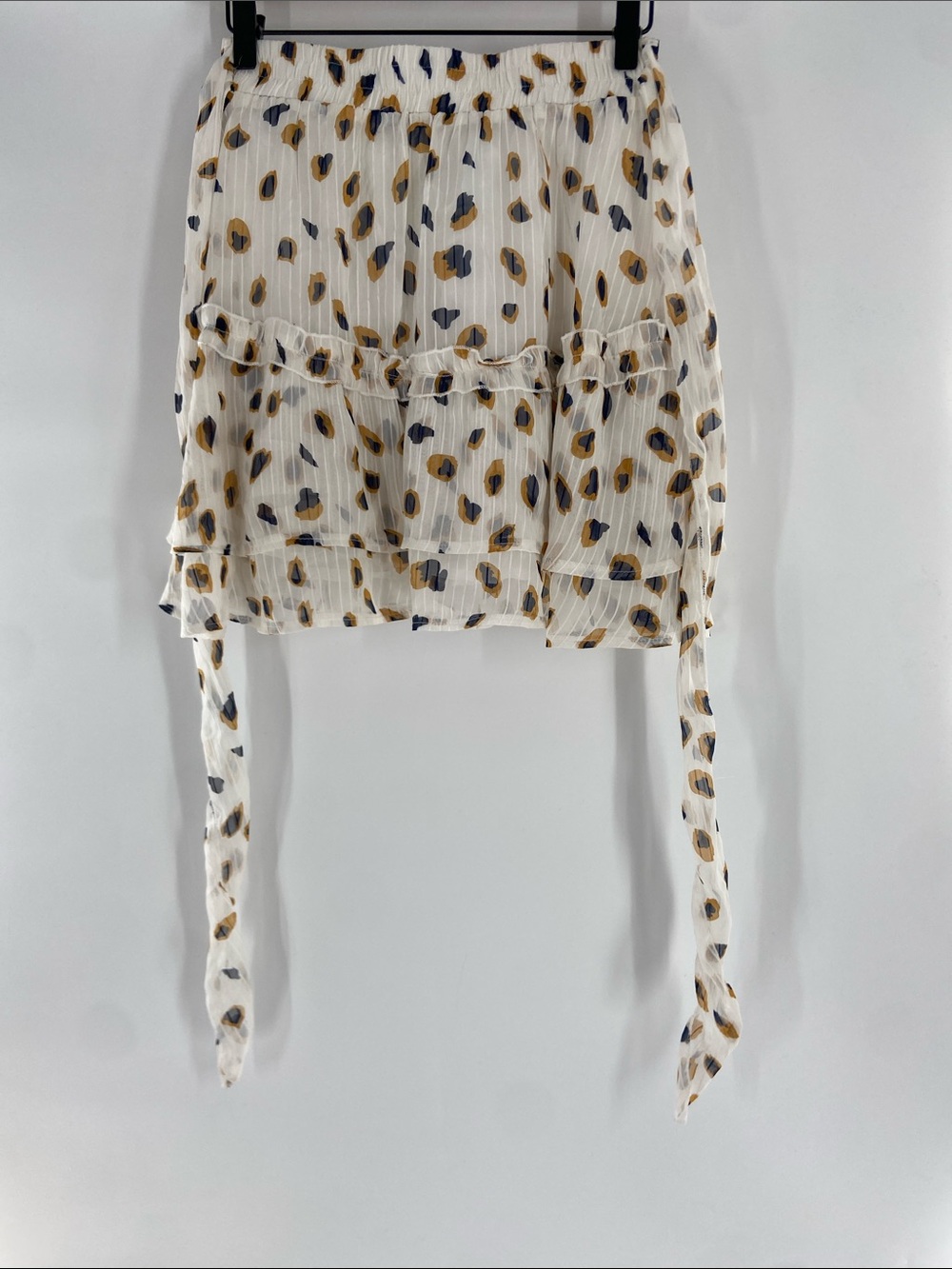 polly White Brown Black Mini Skirt Size 6 Gently Used